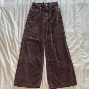 UO BDG corduroy pants in brown/maroon